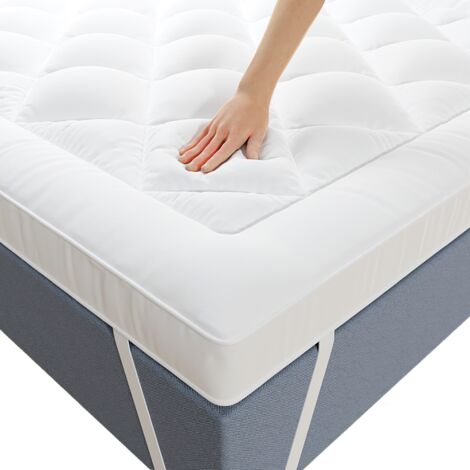 CASABEL Surmatelas 90x200 Cm Respirant En Microfibre, Antidérapant, Hypoallergénique