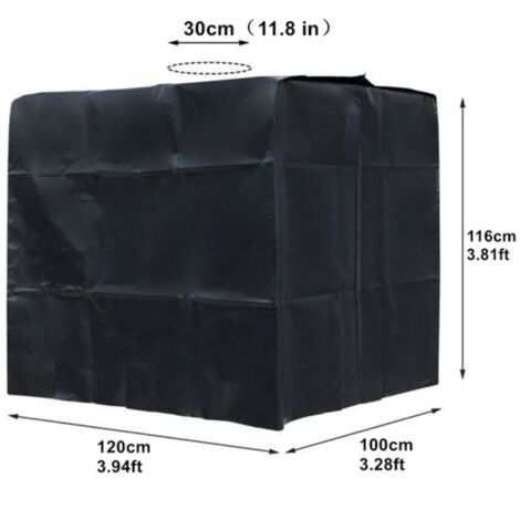 Negomix – Bâche noire anti-UV pour cuve 1000 litres – Protection en propylène pour extérieur – Empêche l'évaporation et la formation d'algues