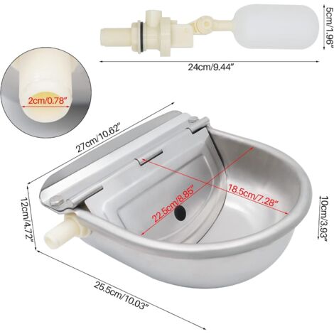 Fenteer Automatische Edelstahl-Tränke Für Schweine – Robuste Trinkeschale Mit Berührungswasserauslauf, 4 Größen S/M/L/XL
