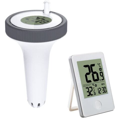 Kabelloses schwimmendes Poolthermometer, Funkverbindung, Wassertemperaturthermometer mit digitalem Empfänger für Innen und Außen, für Aquarium, Spa, Fischteich – RWPool Thermometer (1/5)