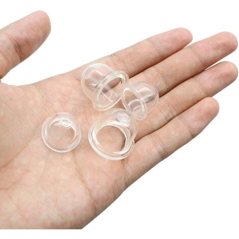 Weiße Primerpumpe, 19 mm und 22 mm, durchsichtiger Vergaserölbecher für Trimmer, Heckenschere, Benzinsäge, Gebläse, Kraftstoff-Primerpumpe – 12er-Pack (1/4)