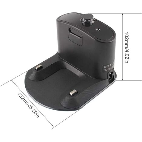 schwarze Ladestation für Roboterstaubsauger, Ladestation für Irobot Roomba 500 600 700 800 900 E5 E6 I1 I3 I4 I6 I7 I8 für Irobot 4452367 (Stromkabel im Lieferumfang enthalten) (1/2)