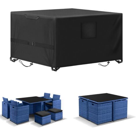 Enzeno Housse Salon De Jardin Exterieur Avec évent, Oxford Tissu Bâche Protection Table Chaise