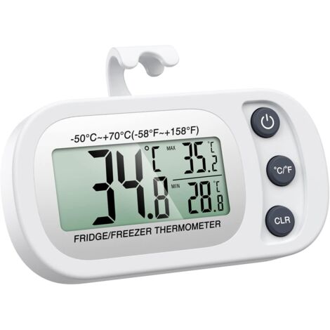 Thermomètre à Réfrigérateur, Thermomètre à Congélateur Numérique avec Crochet, Écran LCD Facile à Lire (1/5)