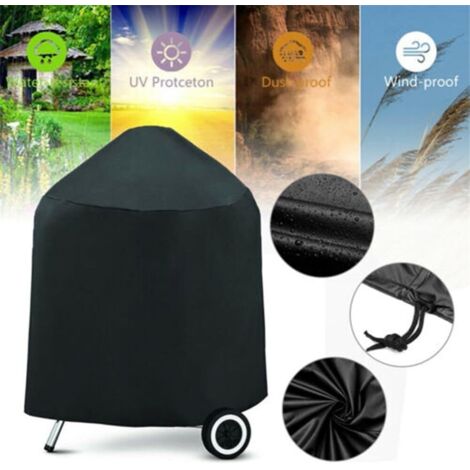 Housse Barbecue Imperméable ø49x45cm - Protection Intempéries Avec Cordon - Compatible Severin, Syck - 5