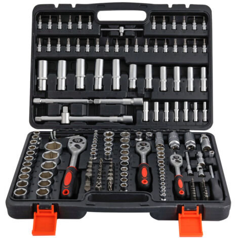 Caisse à Outils Complète en Coffret Douille et Accessoires en 1/4", 3/8" et 1/2" - Outillage Mécanique de Notre Gamme Ultimate avec Clé à Cliquet - 172 Pièces (1/5)