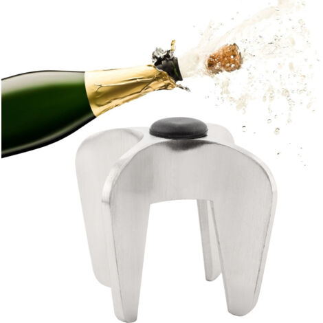 Champagner-Weinflaschenöffner, Sektkorkenzieheröffner aus Edelstahl mit silberner Polieroberfläche (1/5)