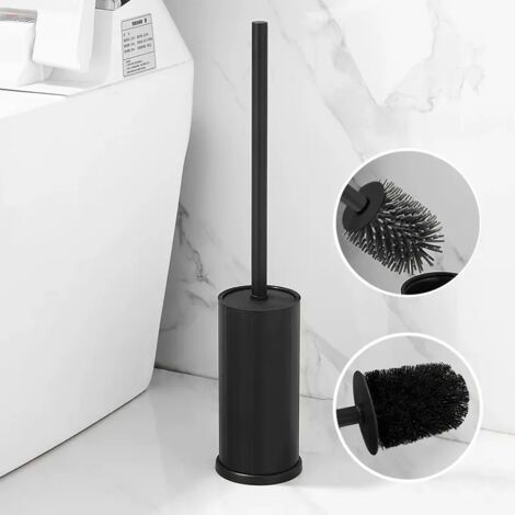 Toilettenbürstenhalter aus Edelstahl für Badezimmerdekor (schwarz) (1/5)