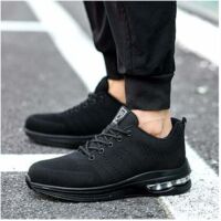 SPIEZ Arbeitsschuhe Herren Sicherheitsschuhe Damen Luftkissen Leichte Arbeitsschuhe Schwarz EU 36-46