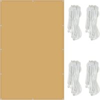 Wasserdichtes Sonnensegel Rechteckig 2x3m 98% UV-Schutz Sonnensegel Leinwand, mit 1,5m Seilen für Outdoor, Garten & Terrasse, Creme