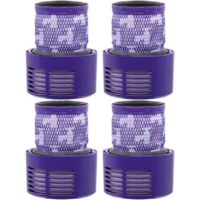 Akku-Staubsauger mit Zyklontechnologie und HEPA-Filterpatrone. Kompatibel mit Dyson V10 und SV12. Waschbarer Rückfilter mit hochdichtem HEPA-Filter – 4er-Pack.