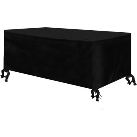 Copertura per mobili da giardino Copertura impermeabile per tavolo e sedie da giardino Copertura per set di divani Copertura in tessuto Oxford nero 170 x 94 x 70 cm - RW