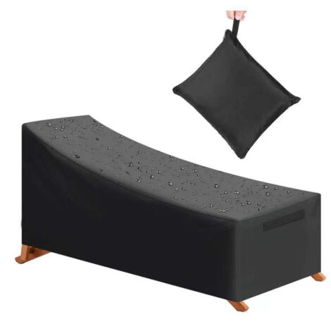 Copertura protettiva, impermeabile, antivento, protezione UV, tessuto Oxford 210D, copertura solare per lettino prendisole (210x75x40/80 cm) - Nero