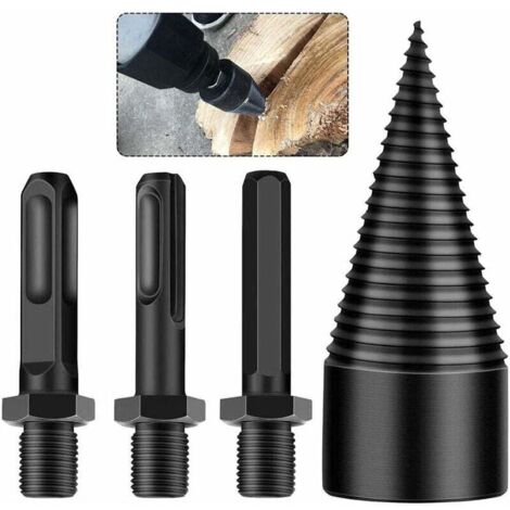 Vendita di liquidazione, spaccalegna, spaccalegna, punta conica da 42 mm, punta da trapano per legno per spaccare la legna, utensile da taglio per legno con attacco esagonale, attacco quadrato, attacc (1/5)