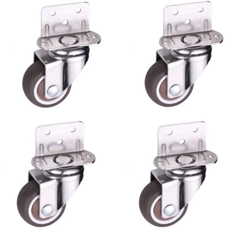 ruote girevoli piccole, ruote per mobili da 25 mm, ruote a L per lettino, mobiletto, mobilio, tavolo, capacità di carico 11 kg per ruota