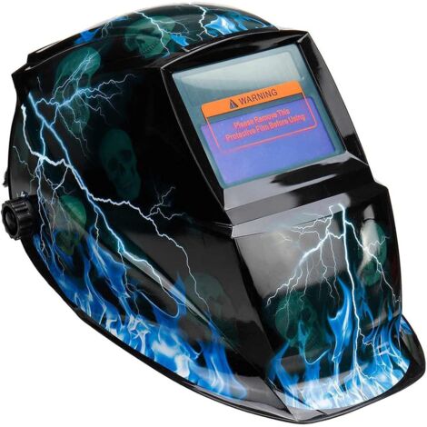 Casco per saldatura auto-oscurante, alimentato ad energia solare, maschera per saldatura a colori reali con tonalità regolabile 9-13, filtro oscurante per arco MIG TIG (1/5)