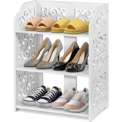 Scarpiera In Bambù 3 Ripiani – Mensola Multiuso 44x28x42 Cm Per Scarpe, Piante, Libri, Per Corridoio, Bagno, Soggiorno