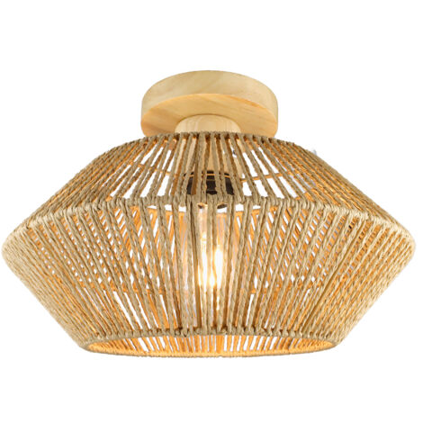 Lampada da soffitto a LED in rattan e vimini, con paralume decorativo per cucina, camera da letto, sala da tè, bagno di famiglia - RWPlafond
