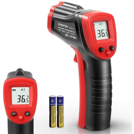 Termometro a infrarossi, termometro laser Eventek, -50°C550°C (-58°F1022°F), 【Termometro industriale】 Termometro senza contatto, LCD digitale, emissività regolabile (non per uso umano)