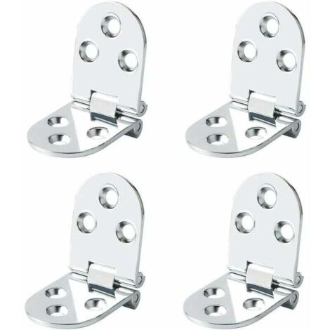 Cerniere per tavoli pieghevoli, connettori pieghevoli per mobili, in acciaio inox, pieghevoli a 180 gradi, spessore 2,5 mm, finitura cromata in acciaio inox, 4 pezzi