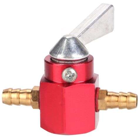 Interruttore rubinetto carburante in linea in alluminio CNC da 6 mm per Quad Pit Pro Dirt Bike ATV (rosso) (1/5)