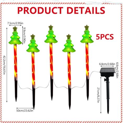 Set Di 2 Alberi Di Natale Solari Con Luci LED – 40 LED, Rosa, Con Palline E Fiocchi Di Neve, Per Esterni, Giardino, Cimitero