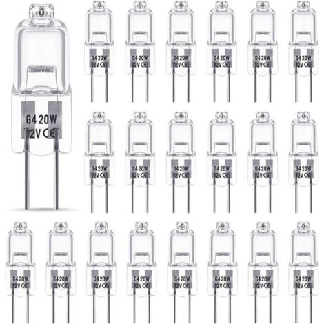 Lampadina alogena G4 12V 20W, lampadina G4, lampadina alogena G4 dimmerabile, 2800K, attacco G4 BI-pin, capsula trasparente per lampadari di cristallo (1/5)