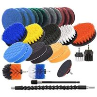 31 pezzi di accessori per spazzole da trapano, set di pagliette, spugne elettriche, spazzole per piastrelle, bagno, cucina, auto-B