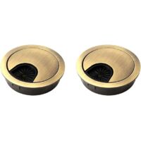 pezzi Noble Cable Pass 60 mm Copriforo per cavi per scrivanie, uffici e piani di lavoro Materiale: lega di zinco (bronzo)