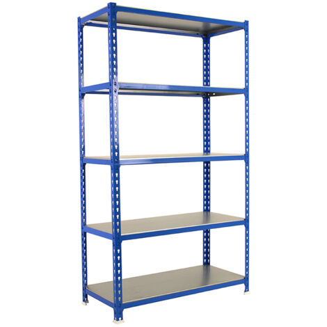 SimonRack Scaffale Portaoggetti, 2000x1100x500 mm, 5 Ripiani, Portata 200 kg per Ripiano, Metallo, Scaffale da Garage, Blu/Zincato – Simonclick (1/3)