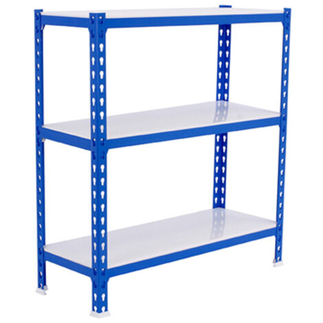 SimonRack Scaffale Portaoggetti, 1000x1100x500 mm, 3 Ripiani, Portata 200 kg per Ripiano, Metallo, Scaffale da Garage, Blu/Bianco – Simonclick (1/3)