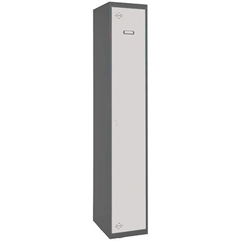 SimonRack Armadietto Spogliatoio Metallico 1 Anta, 1800x400x500 mm, Serratura con Chiave e Areatori, Antracite/Bianco - Simonlocker
