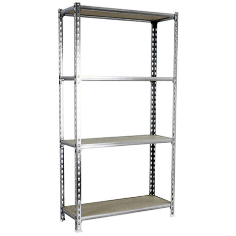 SimonRack Scaffale Portaoggetti, 1500x1100x500 mm, 4 Ripiani in Legno, Portata 200 kg per Ripiano, Scaffale da Garage, Zincato/Legno – Maderclick (1/3)