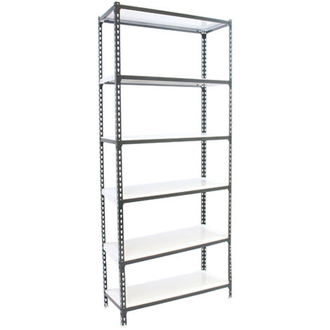 SimonRack Scaffale Portaoggetti, 2500x900x500 mm, 6 Ripiani, Portata 180 kg per Ripiano, Metallo, Scaffale da Garage, Antracite/Bianco – Simonclick (1/4)