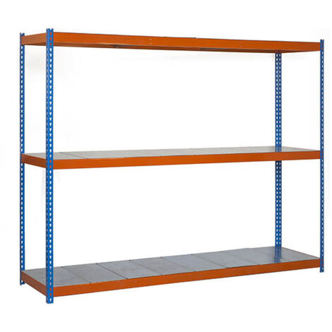 SimonRack Scaffale Industriale, 1500x1200x600 mm, 3 Ripiani in Metallo, Portata 600 kg per Ripiano, Scaffale Carichi Pesanti, Blu/Arancione/Zincato – Simonforte (1/3)