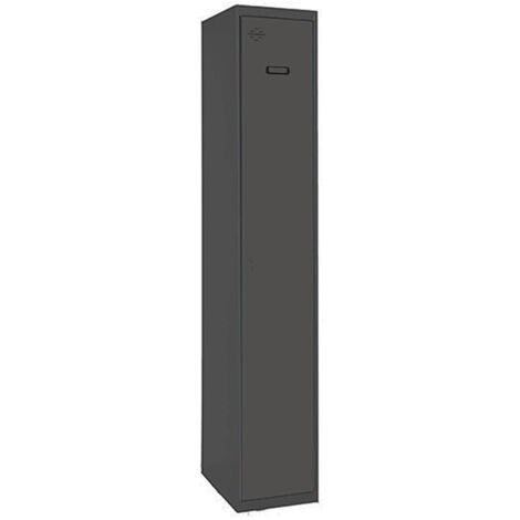 SimonRack Armadietto Spogliatoio Metallico 1 Anta, 1800x300x500 mm, Serratura con Chiave e Areatori, Antracite - Simonlocker