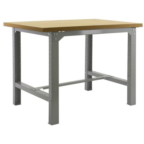 SimonRack Banco da Lavoro con Piano in MDF 35 mm – Portata 600 kg – 865x1200x750 mm – Tavolo Fai da Te Officina – Grigio/MDF – BT-6