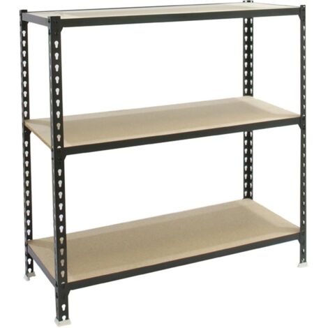 SimonRack Scaffale Portaoggetti, 1000x800x500 mm, 3 Ripiani in Legno, Portata 150 kg per Ripiano, Scaffale da Garage, Antracite/Legno – Maderclick