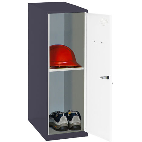 SimonRack Armadietto Spogliatoio Metallico Piccolo, 915x300x500 mm, Armadietto con Chiave, Antracite/Bianco - Simonlocker (1/3)