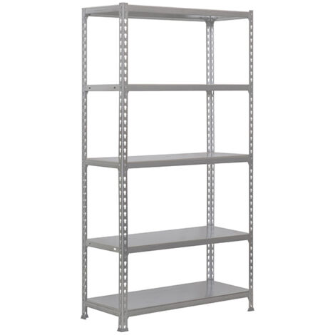 SimonRack Scaffale Portaoggetti, 1800x900x500 mm, 5 Ripiani, Portata 180 kg per Ripiano, Metallo, Scaffale da Garage, Grigio/Zincato – Simonclick (1/4)