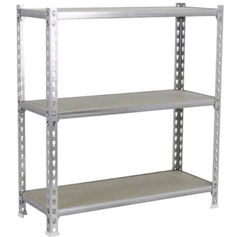 SimonRack Scaffale Portaoggetti, 900x1200x300 mm, 3 Ripiani in Legno, Portata 200 kg per Ripiano, Scaffale da Garage, Zincato/Legno – Maderclick (1/3)