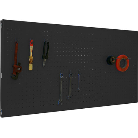 SimonRack Panneau Mural Perforé Porte-Outils avec 8 Crochets – 600x900x35 mm – Acier Antracite – Simonwork