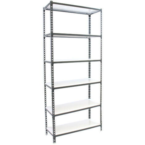 SimonRack Scaffale Portaoggetti, 2500x1100x400 mm, 6 Ripiani, Portata 200 kg per Ripiano, Metallo, Scaffale da Garage, Antracite/Bianco – Simonclick (1/4)