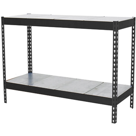 SimonRack Scaffale Industriale, 900x1500x750 mm, 2 Ripiani in Metallo, Portata 400 kg per Ripiano, Scaffale Carichi Pesanti, Antracite/Zincato – Ecoforte