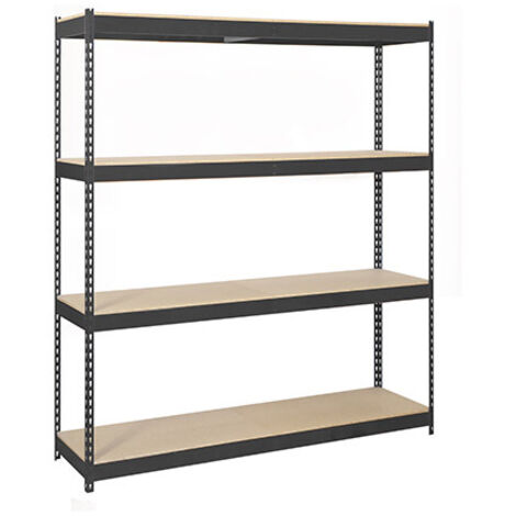 SimonRack Scaffale Industriale, 2000x1200x450 mm, 4 Ripiani in Legno, Portata 400 kg per Ripiano, Scaffale Carichi Pesanti, Antracite/Legno – Ecoforte