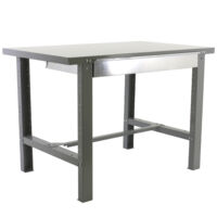 SimonRack Banco da Lavoro con Cassetto Telescopico a Chiusura Ammortizzata – Piano in Metallo 35 mm – Portata 600 kg – 830x1800x730 mm – Tavolo Fai da Te – Grigio – BT-6