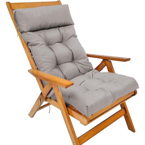 Cojín de asiento con respaldo alto - 125 x 55 cm gris - RWCushion outdoor
