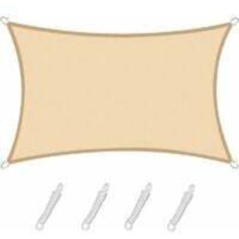 Vela de sombra rectangular cuadrada de 2,5 x 3 m, color arena, lona impermeable con 95 % de protección UV, para exteriores, jardín, terraza y piscina - RWShade Sail (1/5)