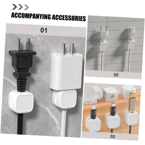 Paquete de 6 clips para gestión de cables de datos, clips autoadhesivos, soporte para cables, organizador magnético de cables, organizador de cables de carga, clips para cables de pared, organizador d (1/3)