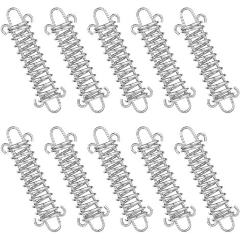Tensor de resorte, 10 piezas de hebilla de cuerda de resorte, hebillas de resorte para carpas, resorte amortiguador, resorte de tensión para velas de sombra, lonas, carpas y rejillas metálicas.